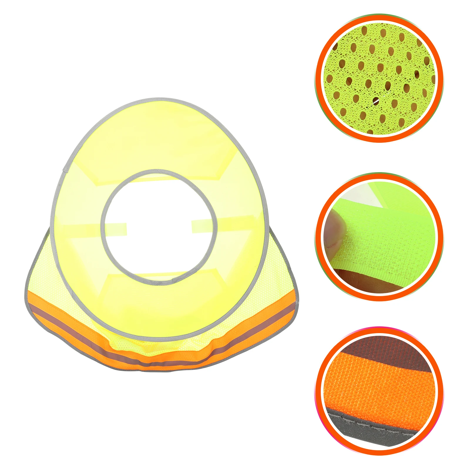 

Hard Hat Sun Shade Full Brim Visor Shield High Visibility Neon Orange Reflective Breathable Mesh Nape Protector Durable
