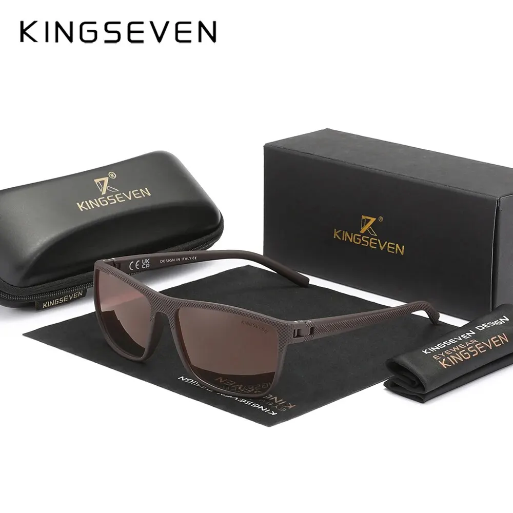 KINGSEVEN Fashion Polarized Sunglasses Men Driving Square Frame Sun Glasses Women Mirror Eye Protection NEW LC755