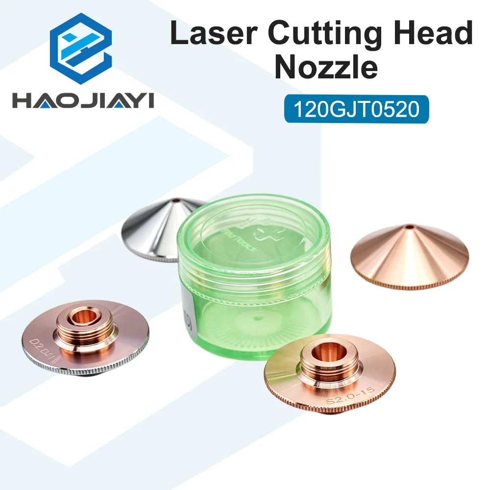 120GJT0520 D32mm Fiber Laser Cutting Nozzle Single Double Layer Copper Nozzle for Laser Cutting Head Replacement Parts