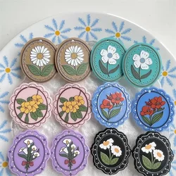 10pcs Vintage Flower Pendant Charms Acrylic Leaf Pendants Necklace Earrings Pendant Connectors Diy Jewelry Making Accessories