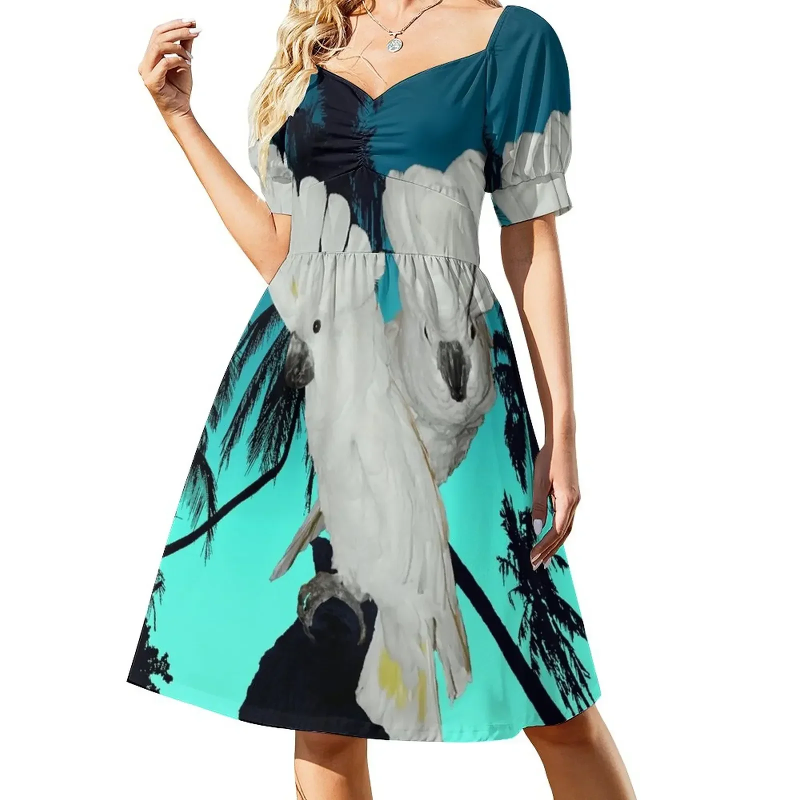 

Tropical Umbrella Cockatoos A314b Sleeveless Dress womens dress prom dresses Women's summer dresses Long veiled dresses Dress