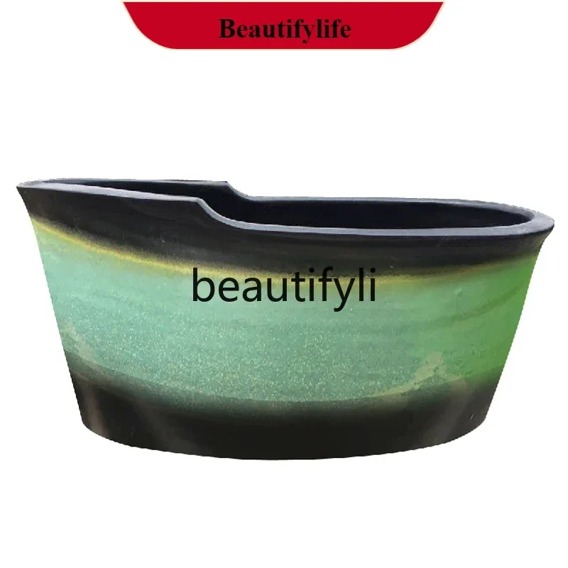 

ss25 Jingdezhen ceramic water tank hot spring oval Japanese bath tank hotel household bathtub