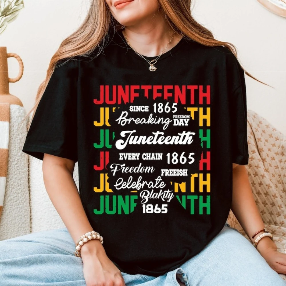 Juneteenth Shirt Breaking Every Chain Freedom Day Clothing Black History Women T-shirt Black Lives Matter Shirt Summer Tops