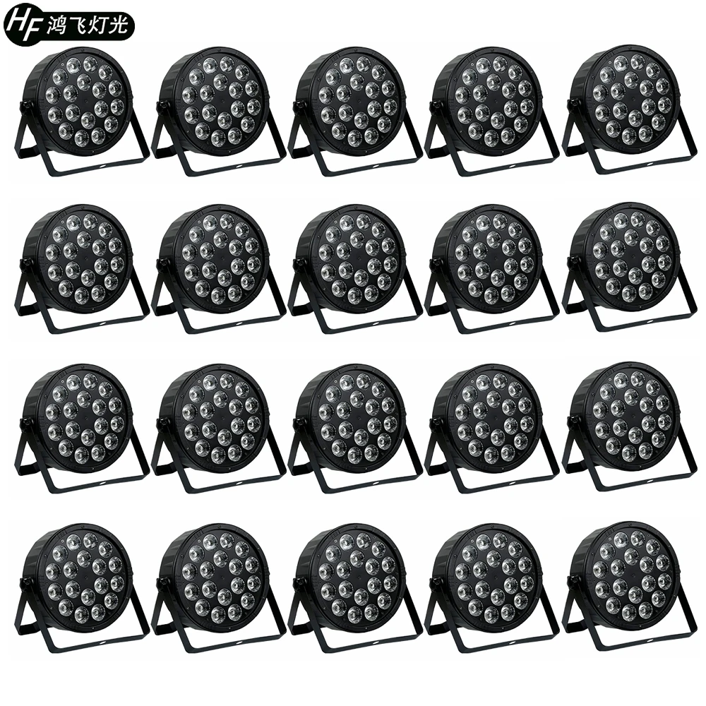 20 PCS 18x18w RGBWA UV 6in1 stage led par light ABS flat par light for dj,bars,family gatherings,KTV,stage performance