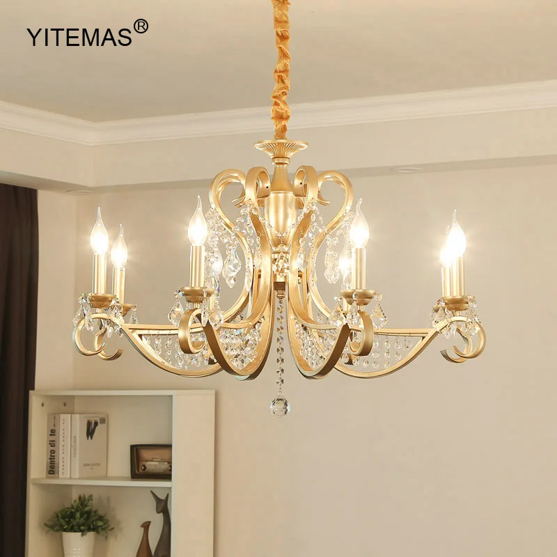 

Gold Chandelier Crystal Pendant Light In Living Room With Lamp Shade Bedroom Golden Chandeliers Lighting Dining Room Entryway