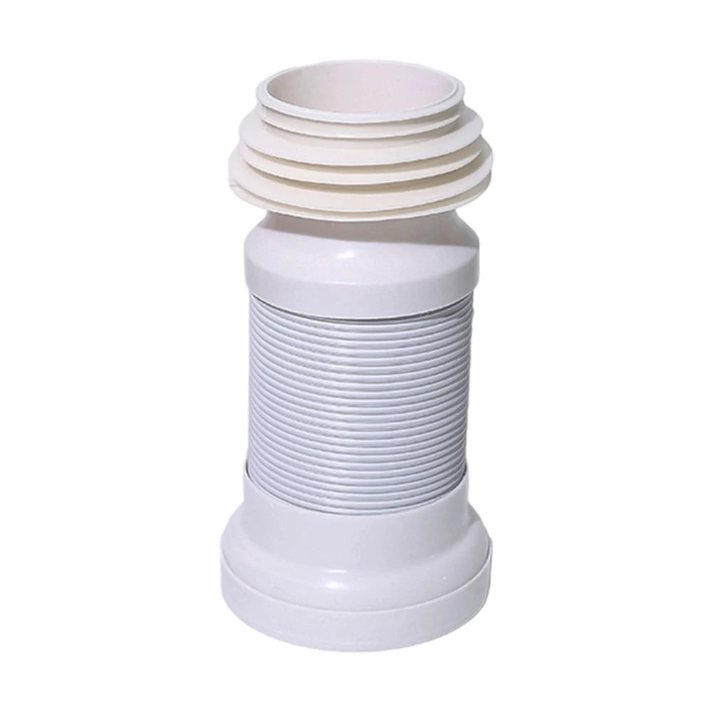 Wall Mounted Rear Discharge Toilet Drain Tube PP Construction with 25cm to 50cm Adjustable Extension Capability