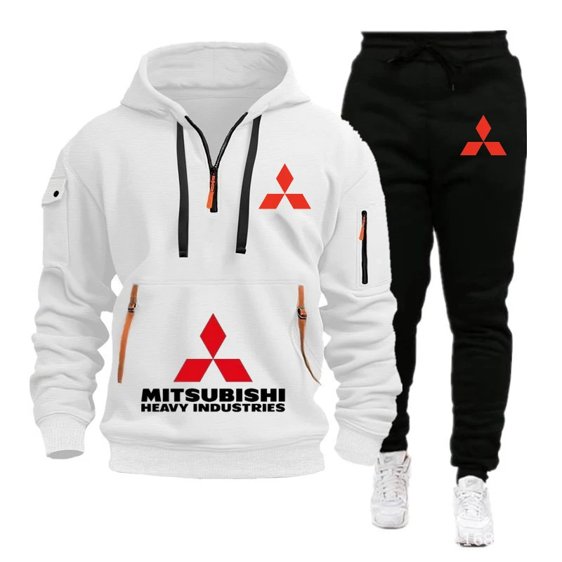 2025 Spring and Autumn Sports Hoodie Set, Men's Zipper Hoodie, Sportswear Set, Hoodie and Pants, Two Piece Set