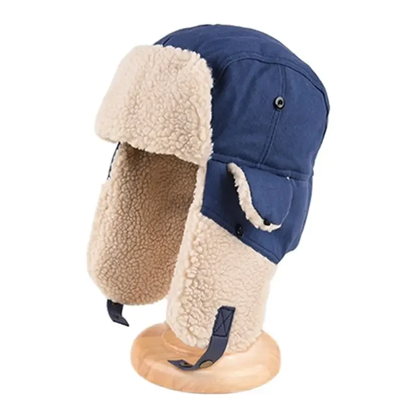 Новинка 2022, зимняя велосипедная шапка-ушанка, зимняя шапка-бомбер, шерстяная утепленная Русская Шапка с защитой от ветра, для катания на лыжах и активного отдыха Новинка 2022, зимняя велосипедная шапка-ушанка, зимняя шапка-бомбер, шерстяная утепленная Русская Шапка с защитой от ветра, для катания на лыжах и активного отдыха