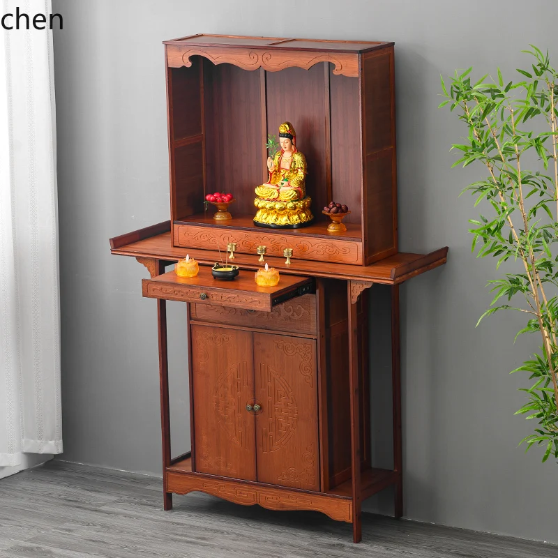 

ZML Elevated Altar Incense Table Buddha Home Modern Offering Table New Chinese Style God of Wealth Altar Cabinet Altar