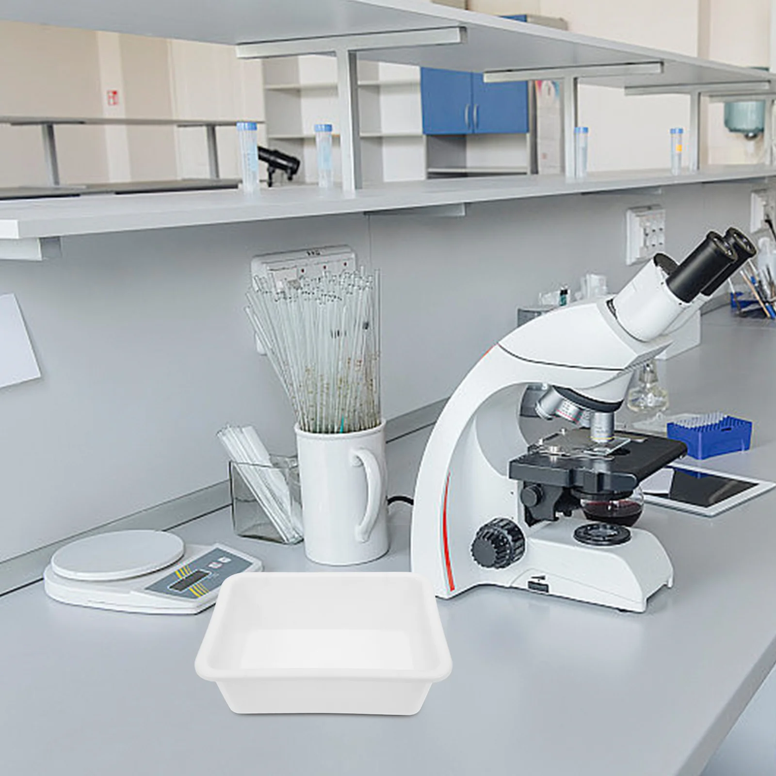 

Chemical Experiment Tray Plastic Lab Tray Acid Alkali Resistant Storage Mixing Rectangular Dish Laboratory Teaching Tool