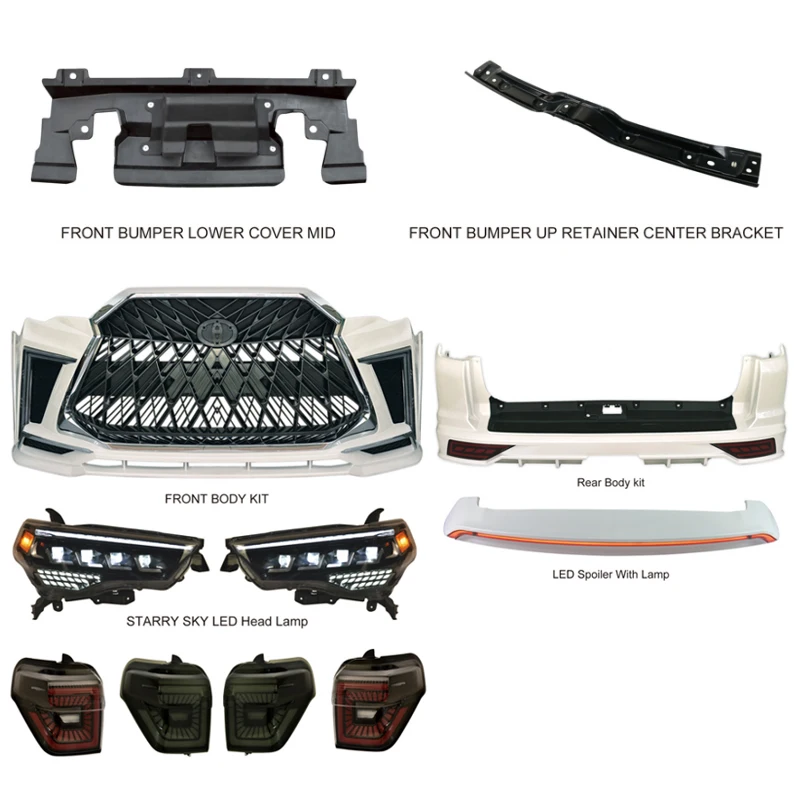 2014-2020 LX STYLE UPGRADE BODY KIT FOR 4RUNNER WITH LED HEAD LAMP STARRY DESIGN