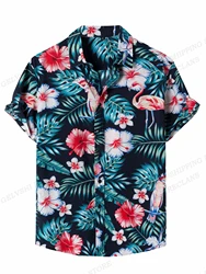 Floral Shirts Men's Fashion Shirts Hawaiian Casual Camp Vocation Beach Blouse Cuba Lapel Shirt Turn-down Aloha Men's Clothing