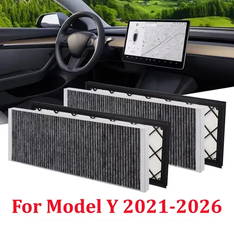 Cabin Filter Air Filter HEPA Air Intake Filter Replacement With Activated Carbon For Tesla Model Y 2021-2026 Model Y Juniper