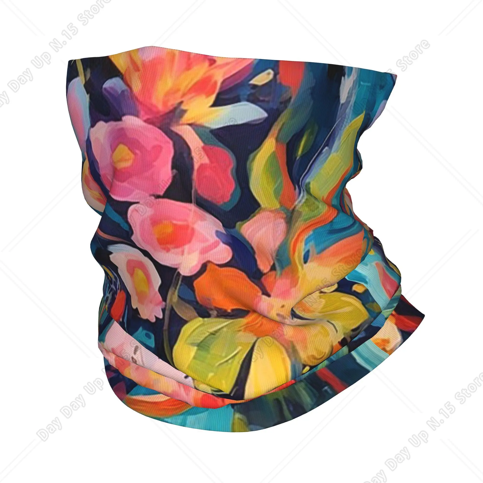 Oil Painting Beautiful garden flowers and butterflies Bandana Neck Cover Printed Wrap Scarf Warm Balaclava Outdoor Sports Unisex