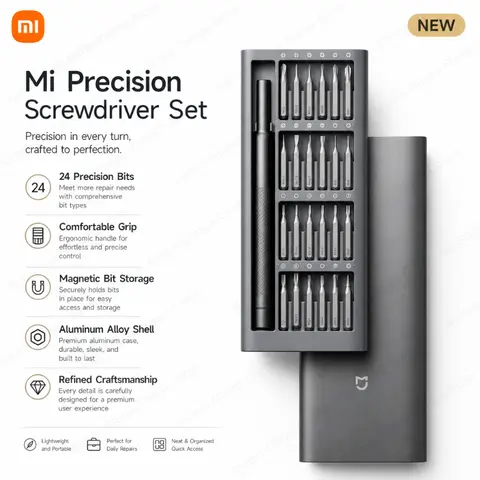 Xiaomi – jeu de tournevis de précision avec 24 embouts, jeu de tournevis portables, embouts magnétiques, outils de réparation, cadeau
