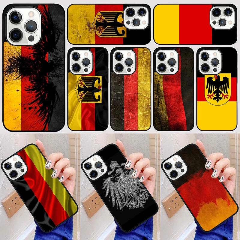 

Germany Flag Banner Phone Case Back Cover for iPhone 17 Air 16 15 14 13 11 12 Pro Max Plus Fundas Coque