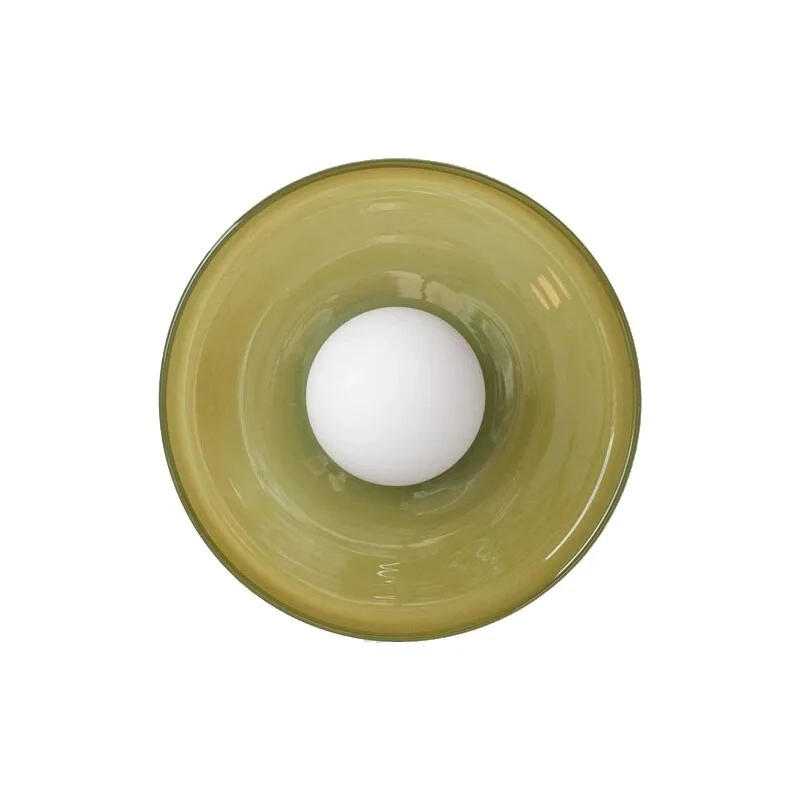 Wall lamp medieval glass bedside lamp, background wall simple art cream style retro, wall lamp