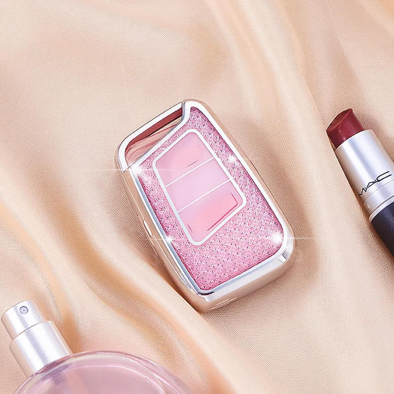 Crystal Pink Tpu for VW Volkseagen Passat B8 Magotan for Skoda Superb A7 Kodiaq Seat Remote Car Key Case Cover Fob Bag Keychain view 3