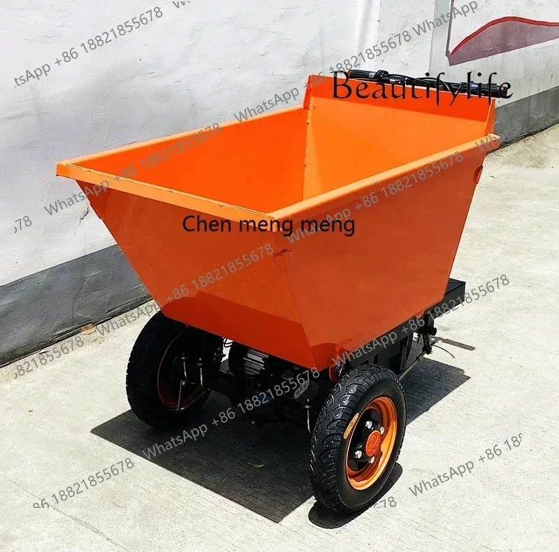 2003Electric Three-Wheel Engineering Vehicle Oblique Bucket Self-Unloading Construction Site Cement Sand Load Battery Car Handli