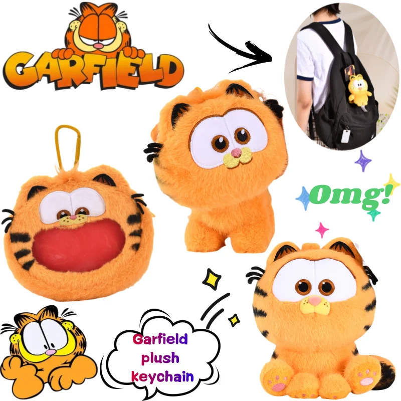 

Garfield Odie doll key chain high color value cartoon cute doll model creative men and women car school bag pendant wholesale