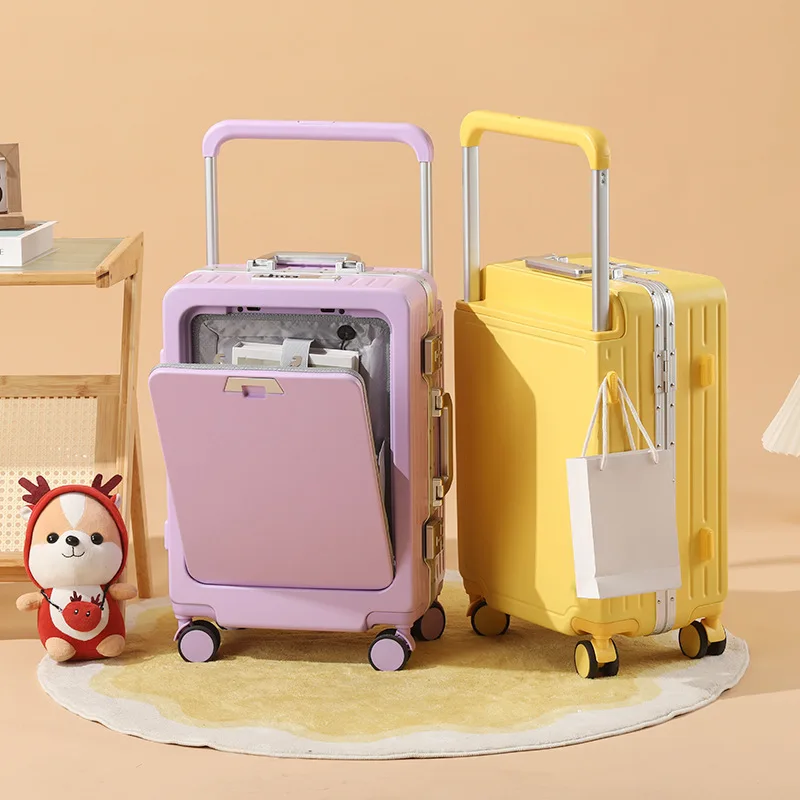 

Wide pull rod luggage for women with large capacity 2025 new 20/28 inch contrasting color high aesthetic value student password