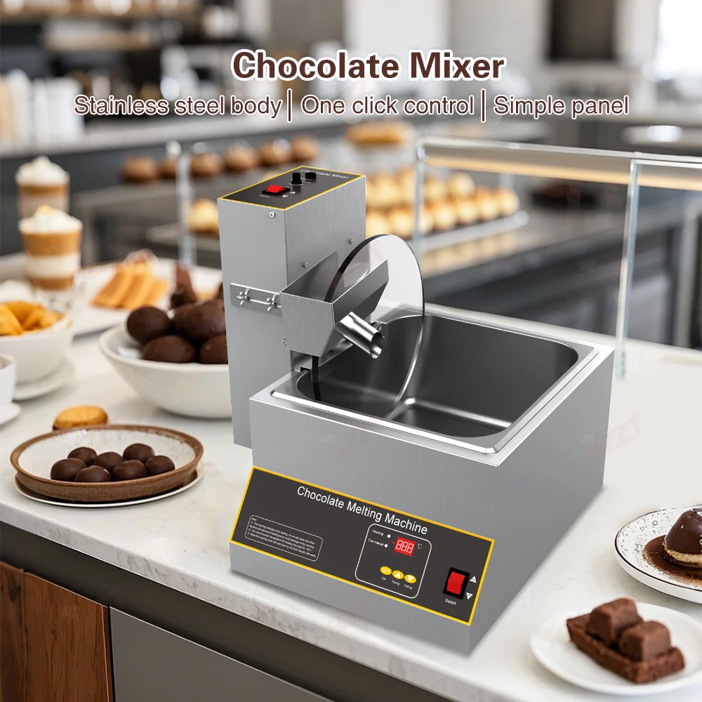 

GZZT QKLJB Electric Chocolate Mixer 8L/12KG Chocolate Melting Warming Machine Commercial Chocolate Dispenser Machine 110V-220V
