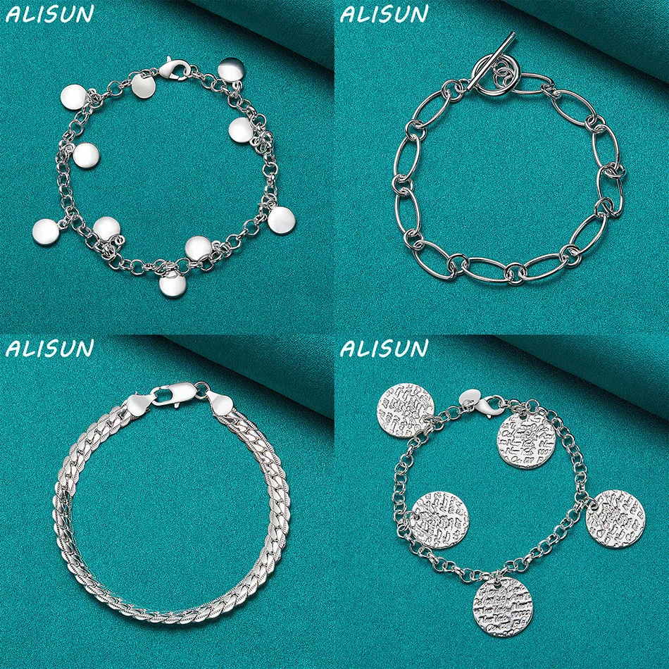 

ALISUN 925 Sterling Silver Design Bracelets For Women Men Charm Trend Birthday Gifts Fashion Party Fine Jewelry