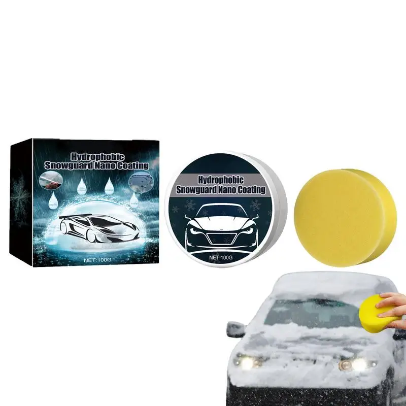 

Deicing Glass Cream 100g Waterproof Cream For Car Glass With Sponge Glass Care Products For Rearview Mirrors Windshields