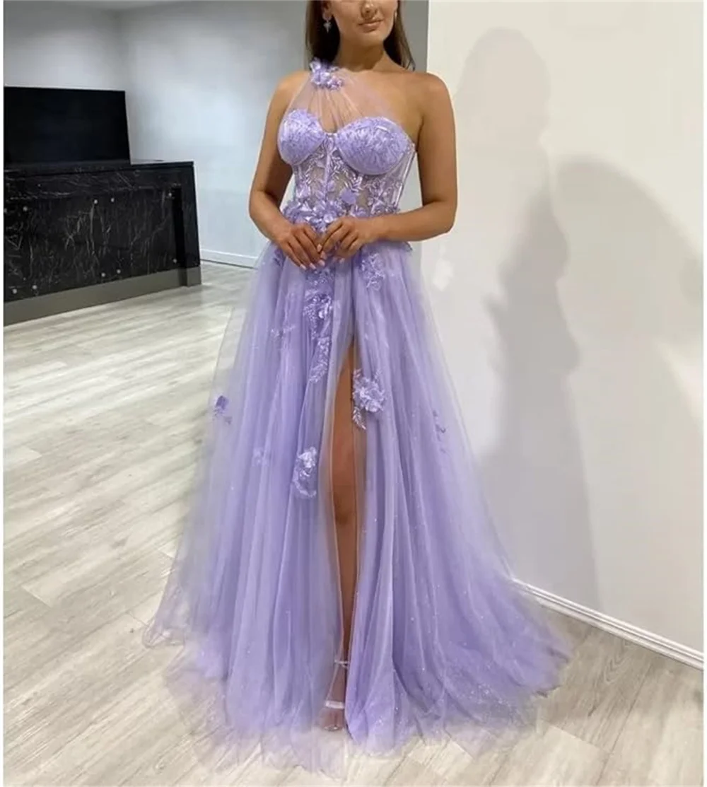 Jessica Delicate Glitter Tulle Prom Dresses Decal A-line Evening Dress Vestidos De Fiesta Wedding Party Dresses Graduation Gown