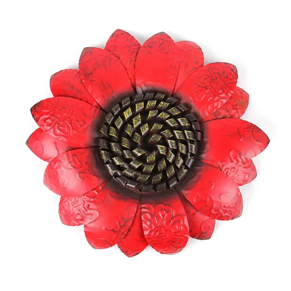 

Artistic Wrought Iron Decoration Sunflower Wall Hanging Craft Decoration 34*34cm Decorative Iron Piece Handmade Iron Craft