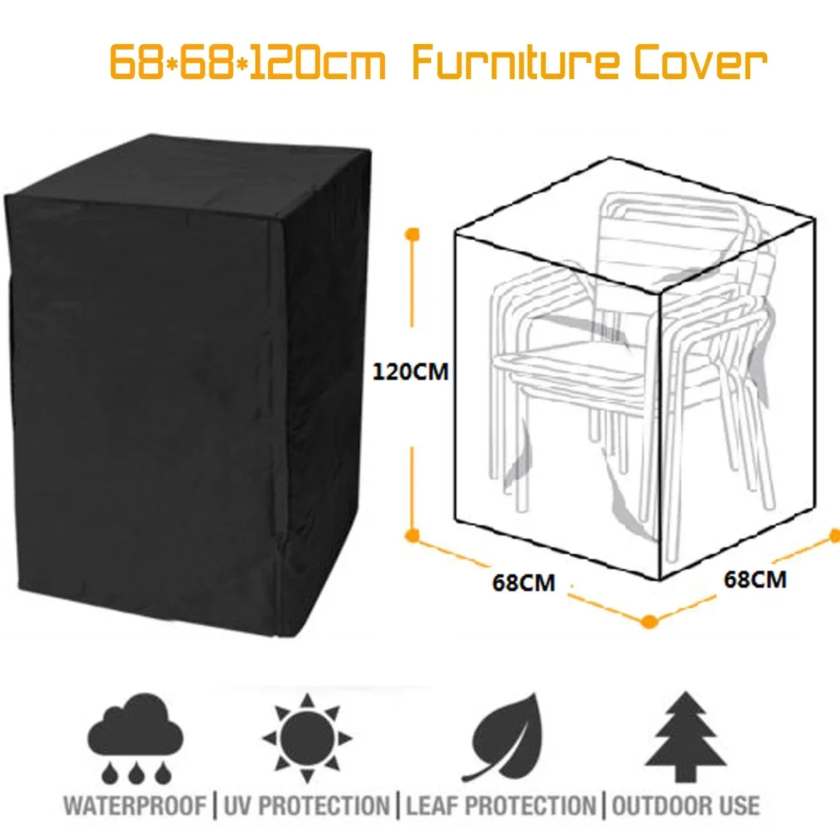 Waterproof Furniture Cover Patio Stacking Chair Outdoor Garden Park Rain Snow Cover