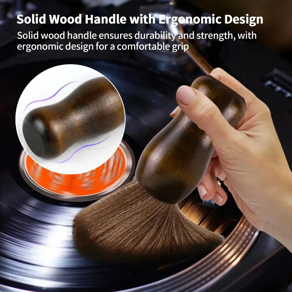 New Anti-Static Vinyl Record Cleaner Bristles Records Vinyl Dust Cleaning Brush Carbon Fiber Tool Vinyl Albums Cleaning