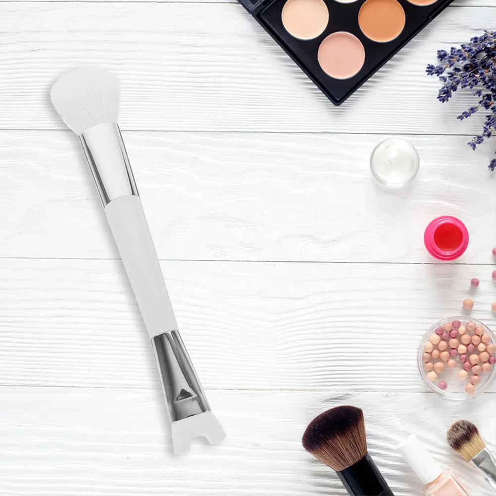 3Pcs Dual Purpose Blush Brush Set Soft Bristle U Shaped Nose Contour Brush Highlight Applicator Compact Mini Makeup Brushes