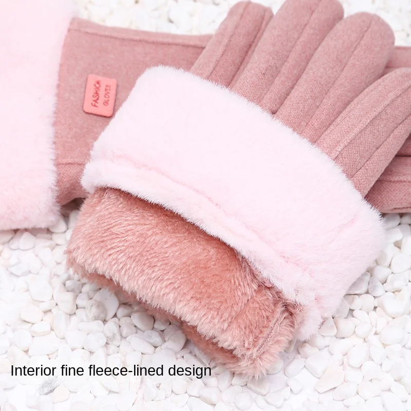 Guantes nuevos De invierno para mujer, superventas, cálidos, además De forro polar grueso, pantalla táctil, guantes De lana a prueba De viento y frío