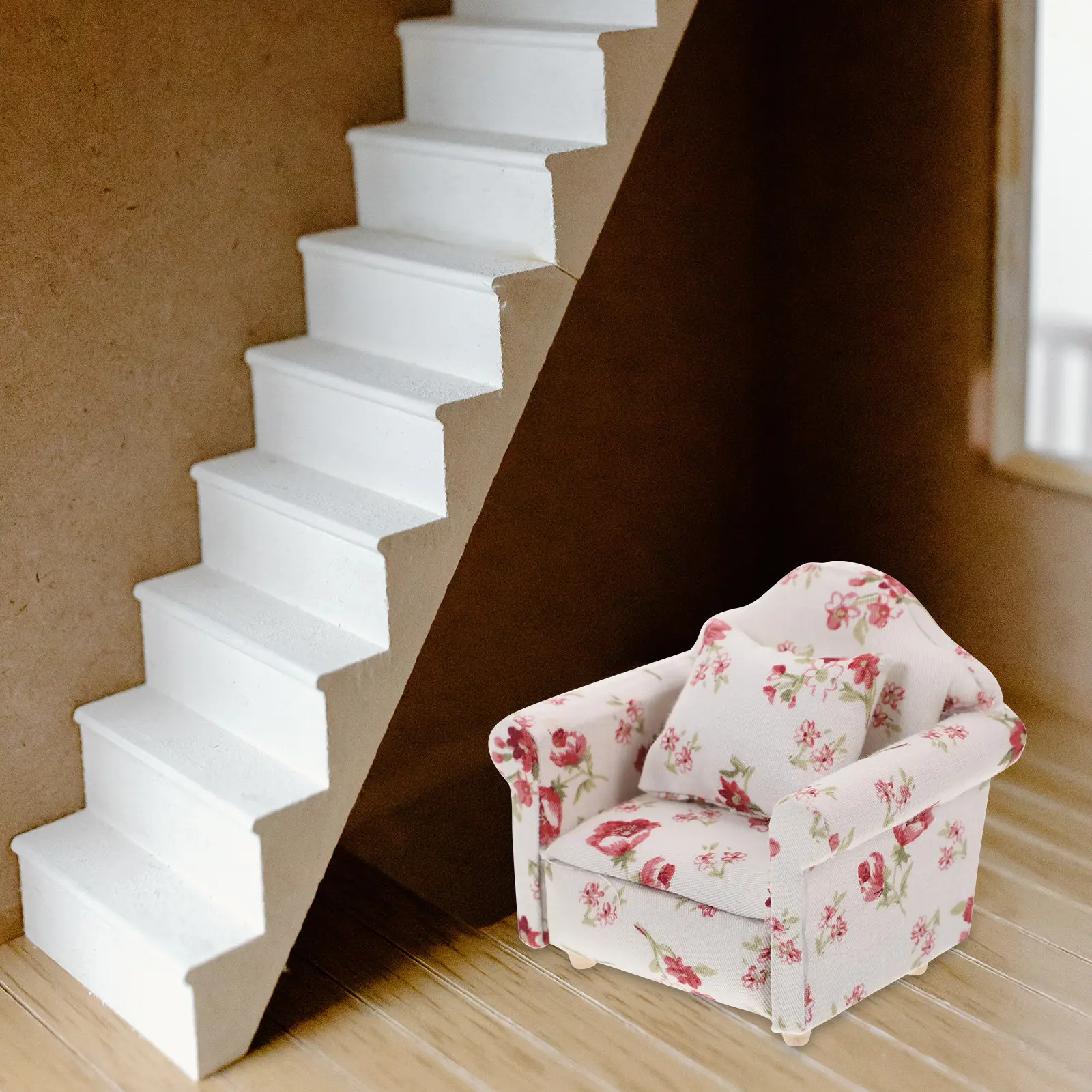 1Pcs Miniature Dollhouse Furniture Wooden Modern Sofa 1:12 Scale for Mini House Living Room Decoration Mini House Supplies