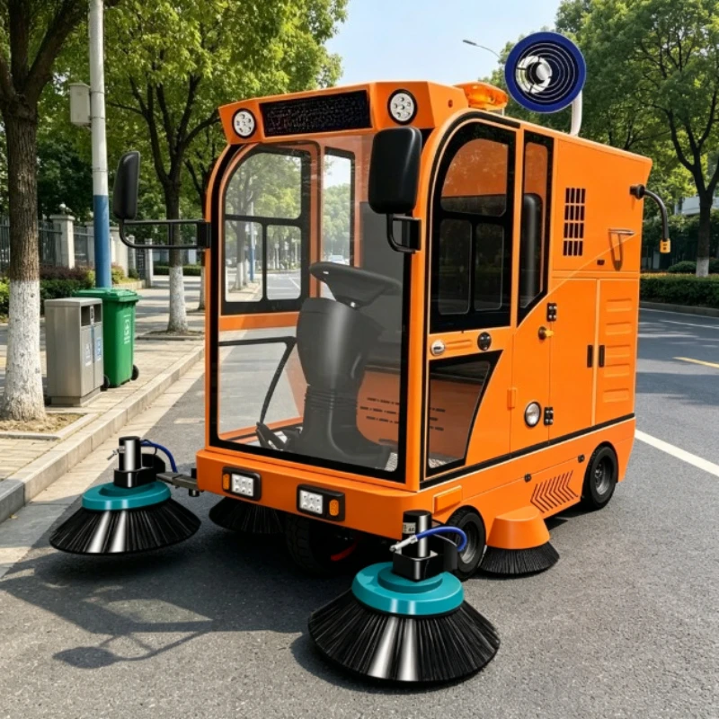 Electric Road Sweeper Dust Recycling Road Cleaner For Hospital Campus Pavement Medical Debris Dust Sweeping Works