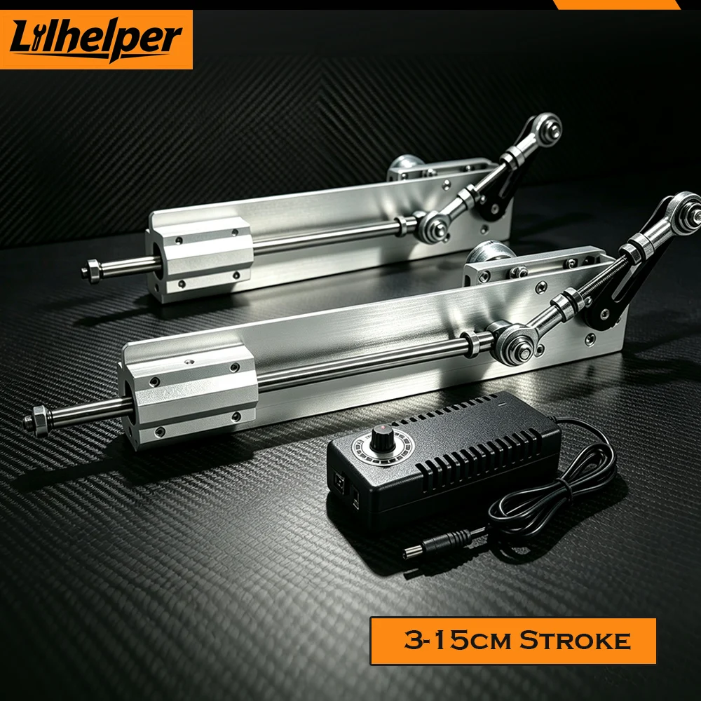 24V DC Reciprocating Linear Actuator Electric Motor Mini Silent Automatic Push Pull with Adjustable Stroke for Home DIY