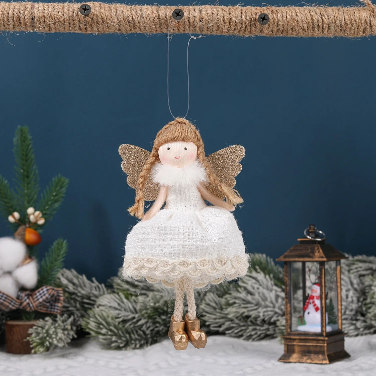 Peluche ange poupée arbre de noël pendentif décor noël ange fille poupée nouvel an enfants cadeau noël décor à la maison Navidad