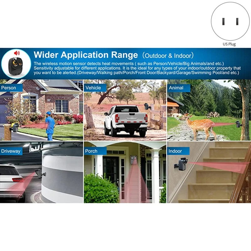 24-Hour Delivery Wireless Driveway Alarm 800 Meters Long Range Weatherproof Outdoor Motion Sensor&Detector Security Alert System