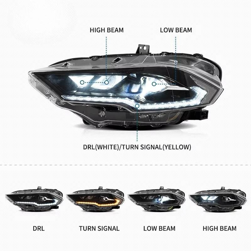 Factory LEDHeadlight With Welcome Breathing Lighting Head Lamp Assembly 2018 2019 2020 Headlamp for Ford Mustang Headlight