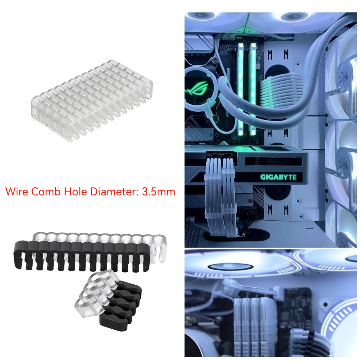 TEUICER Computer Power Supply Module Cable Comb Motherboard 24PIN Cable Organizer CPU Graphics Card Cable Clamp