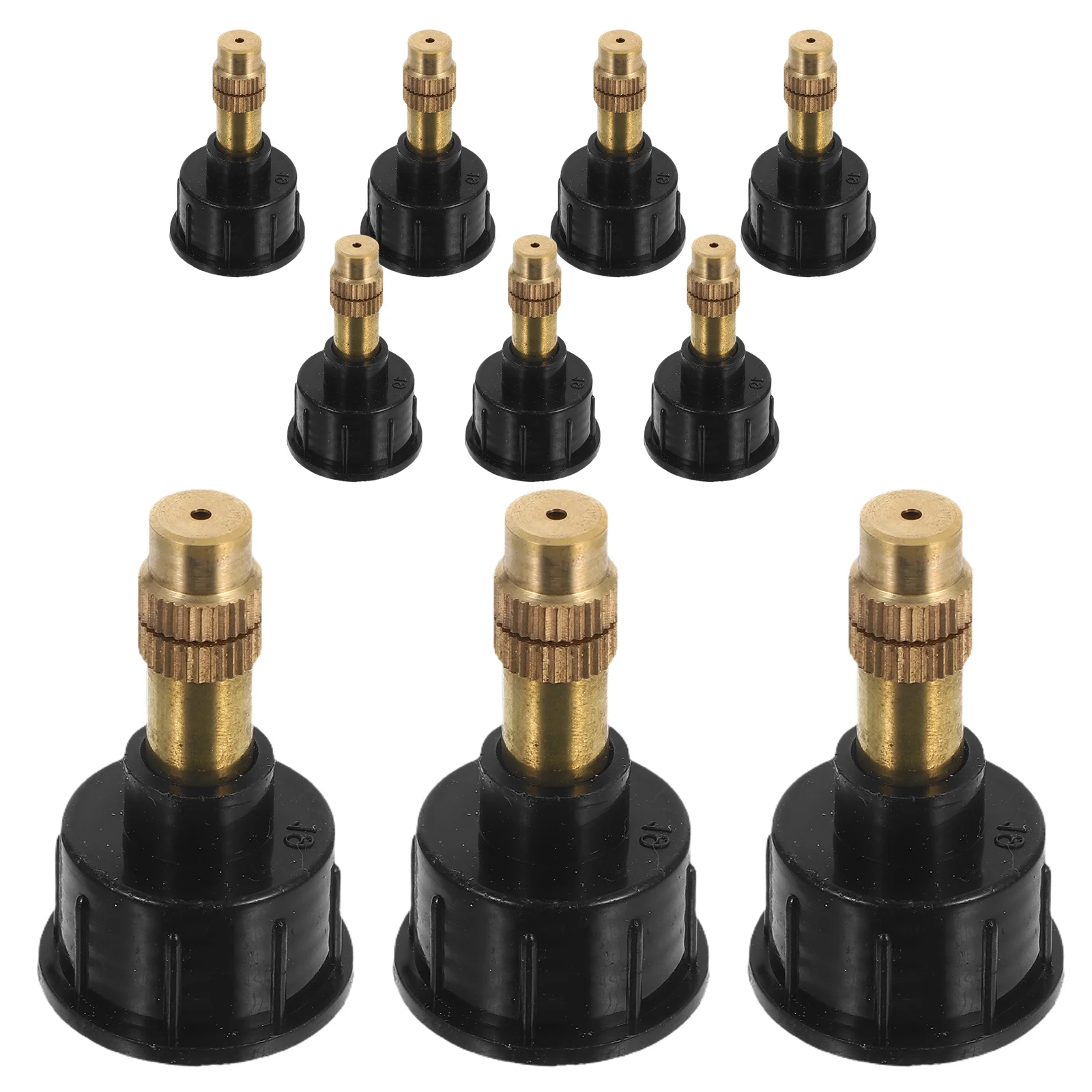 

10Pcs Pump Sprayer Nozzle Brass Replacement Thread Mount Head Black for Garden Misting Irrigation Water Mister Bottle Sprayer