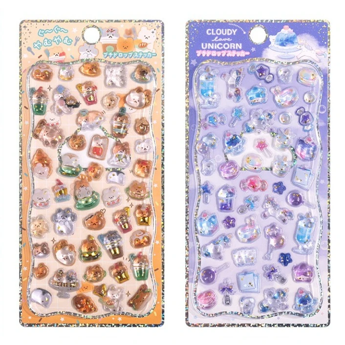 

Cartoon Mini Rabbit Sea Animals 3D Drop Relief Stickers Scrapbooking Diy Journal School Stationery Stickers School
