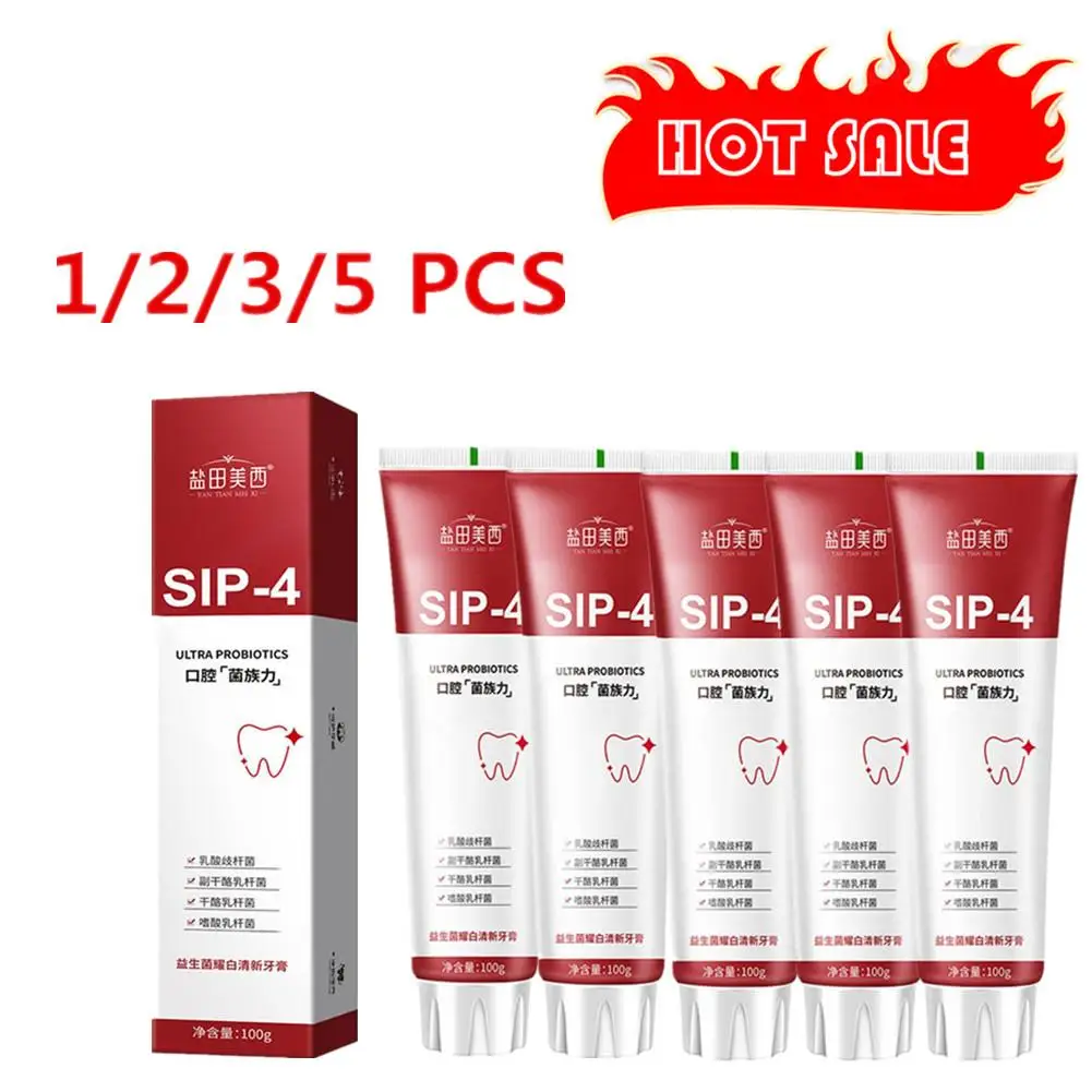 1/2/3/5pcs Sip-4 100g Probiotic Toothpaste Brightening & Stain Fresh Whiten Teeth Sp-4 Toothpaste Toothpaste Removing Bad Breath