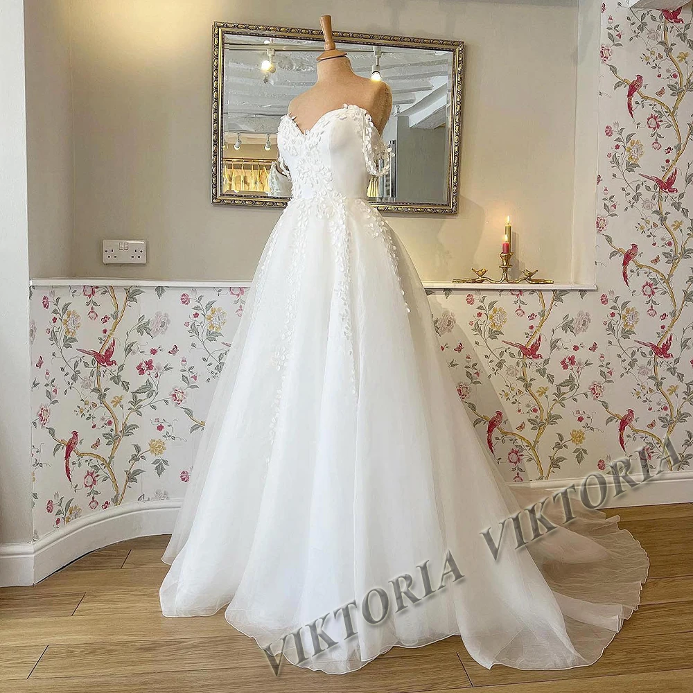 VIKTORIA-Robe de Mariée Classique pour Femme, Ligne A, Éducative, Faite sur Commande, 2023