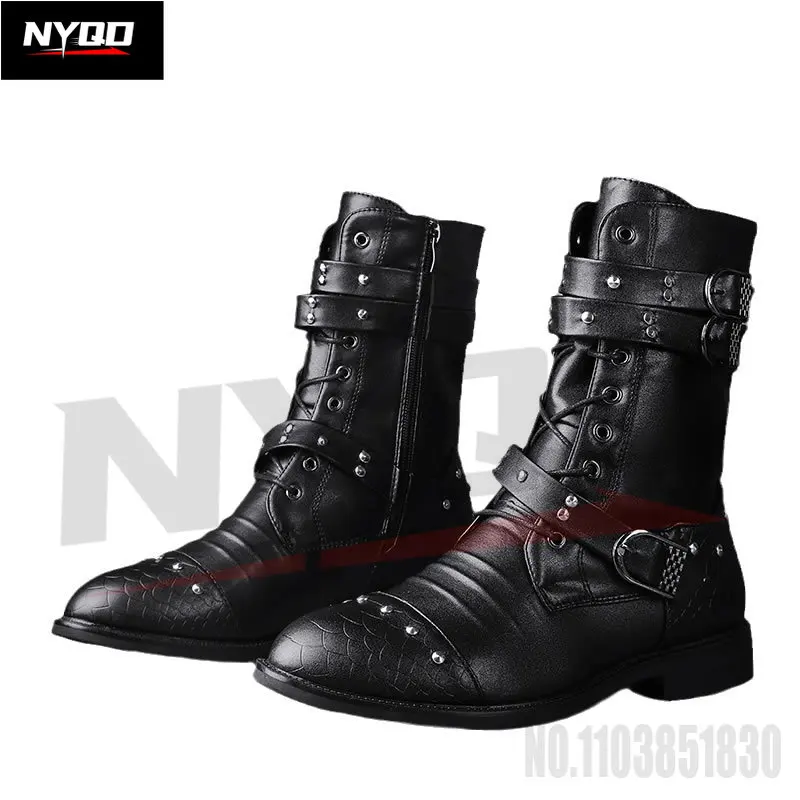 2024 New Mid Barrel  Boots Honorary Boots Motorcycle Men\'s Performance Boots motorcycle shoes botas moto 37-45size moto shoes