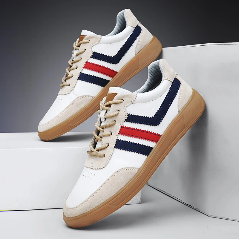 High  Men Flat Bottomed Color Blocked Sports Leisure Board Shoes with Splicing Breathability Anti Slip Comfort Classic Fashion
