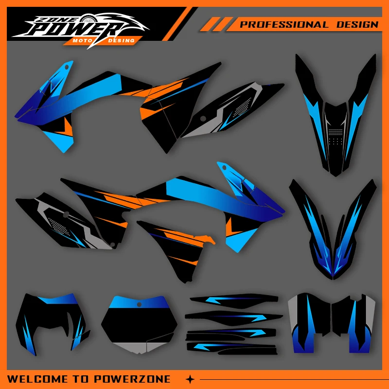 

POWERZONE Мотокросс Team Графический фон Наклейки Наборы наклеек для KTM 2012 2013 EXC EXC-F 2011 2012 SXF SX Индивидуальный номер 11