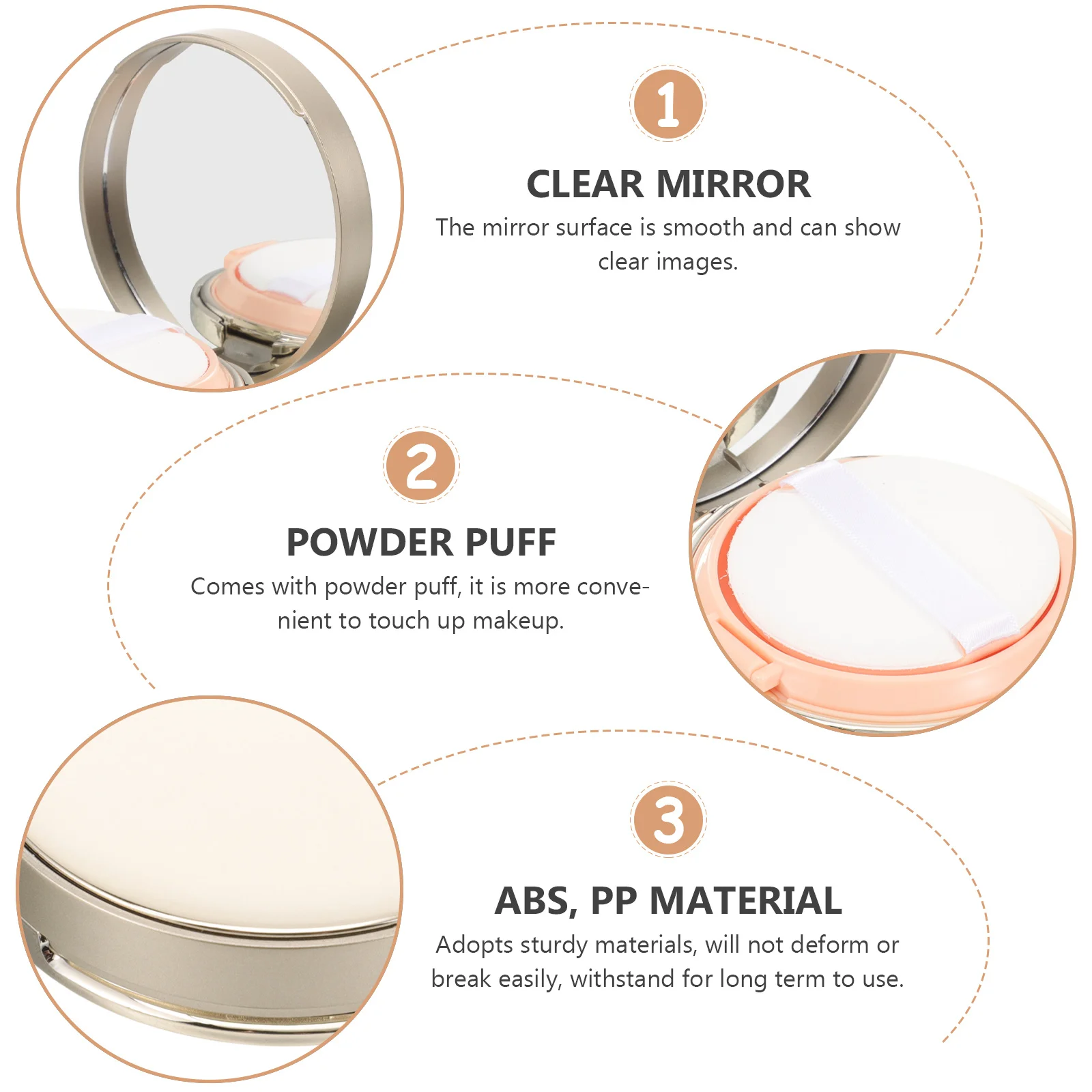 2Pcs Cushion Foundation Powder Box Empty Portable Refillable Compact Case Lightweight Travel Makeup Puff Container