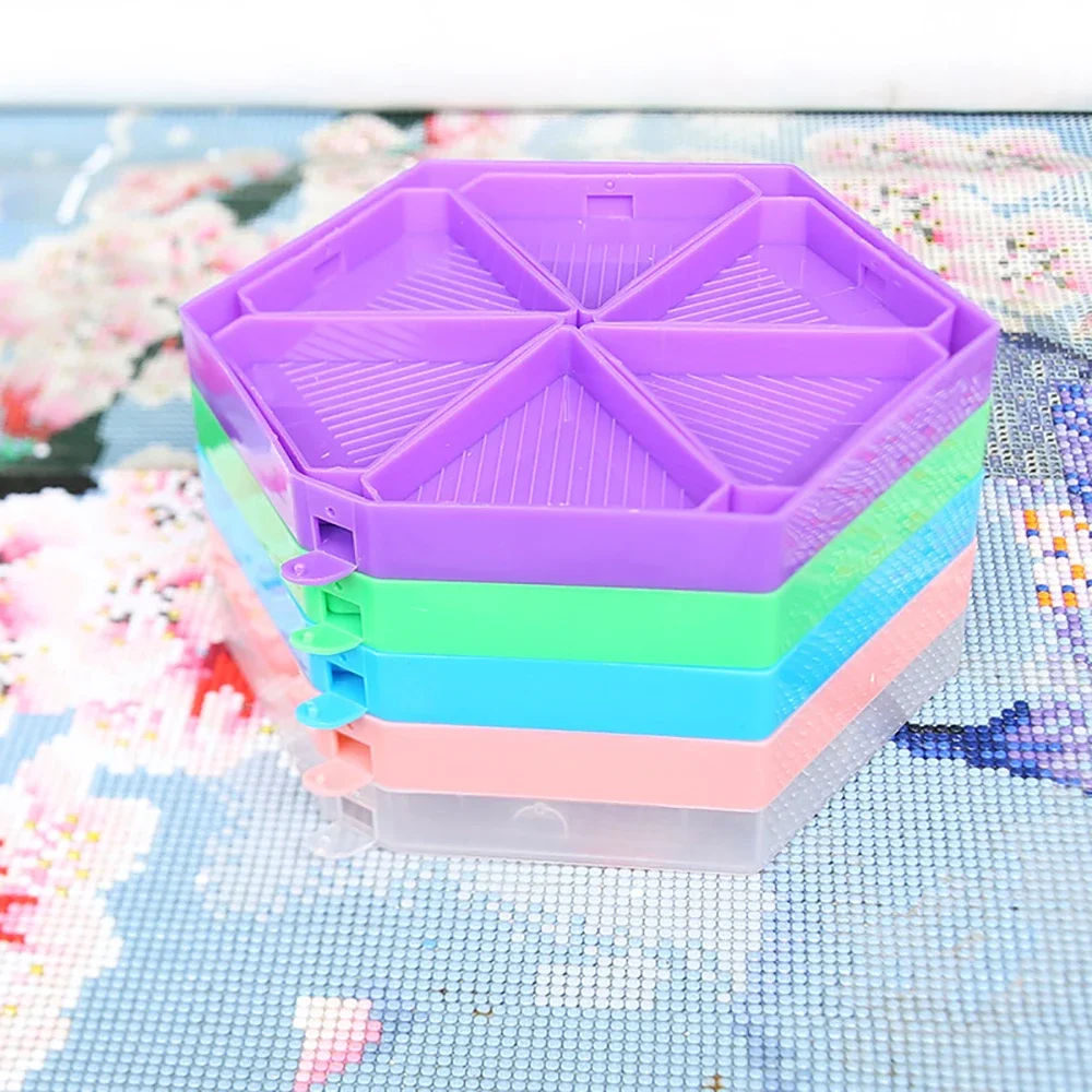 1pc Hexagon Palette Diamond Painting Accessory Tray Kits Large Capacity Plate Tool Pen Nail Art Beading Plates Cross Stitch